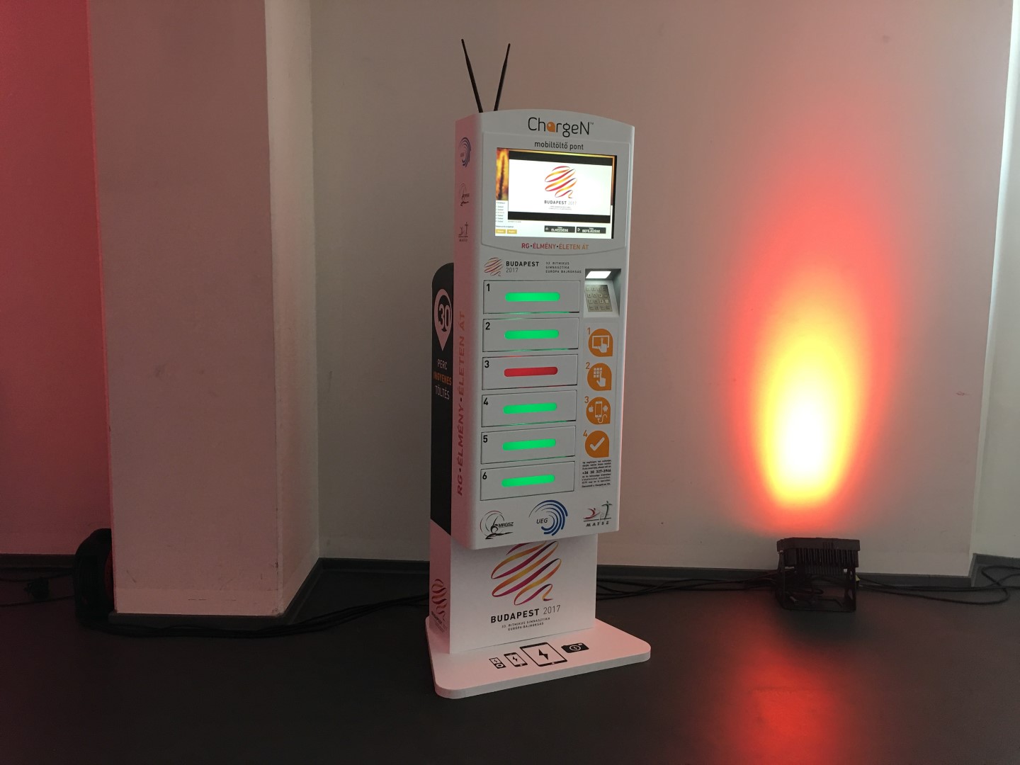 mobiltöltő állomások bérlése - 33. Ritmikus Gimnasztika Európa-bajnokság Budapest